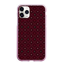 Чехол iPhone 11 Pro матовый Knitted Texture, цвет: 3D-розовый