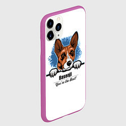 Чехол iPhone 11 Pro матовый Собака Басенджи, цвет: 3D-фиолетовый — фото 2