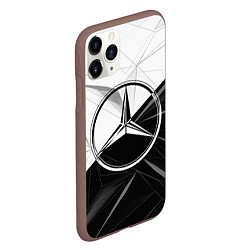 Чехол iPhone 11 Pro матовый MERCEDES-BENZ МЕРСЕДЕС-БЕНЗ BLACK AND WHITE, цвет: 3D-коричневый — фото 2