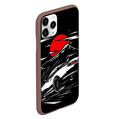 Чехол iPhone 11 Pro матовый Toyota Supra: Red Moon / 3D-Коричневый – фото 2