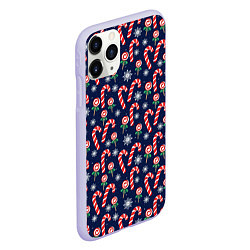 Чехол iPhone 11 Pro матовый Christmas Candy, цвет: 3D-светло-сиреневый — фото 2