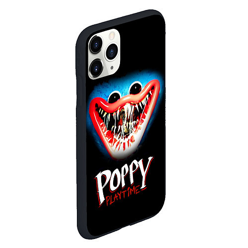 Чехол iPhone 11 Pro матовый Poppy Playtime: Huggy Wuggy / 3D-Черный – фото 2