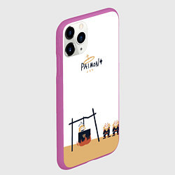 Чехол iPhone 11 Pro матовый ПАЙМОН И ХИЛИЧУРЛЫ, цвет: 3D-фиолетовый — фото 2