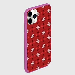 Чехол iPhone 11 Pro матовый Snowflakes, цвет: 3D-фиолетовый — фото 2