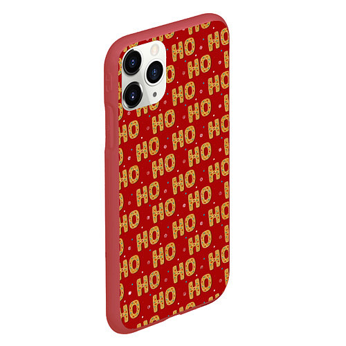 Чехол iPhone 11 Pro матовый HO-HO-HO / 3D-Красный – фото 2