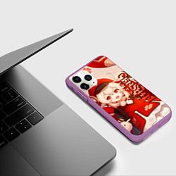 Чехол iPhone 11 Pro матовый Кли - Геншин импакт, цвет: 3D-фиолетовый — фото 2