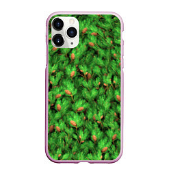 Чехол iPhone 11 Pro матовый Ёлки-иголки, цвет: 3D-розовый