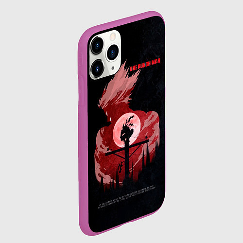 Чехол iPhone 11 Pro матовый One Punch-Man эпичный Гароу / 3D-Фиолетовый – фото 2