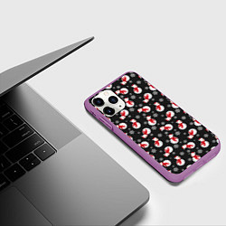 Чехол iPhone 11 Pro матовый Snowmen, цвет: 3D-фиолетовый — фото 2