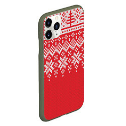 Чехол iPhone 11 Pro матовый Knitted Pattern, цвет: 3D-темно-зеленый — фото 2