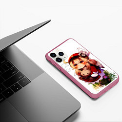 Чехол iPhone 11 Pro матовый Милая Кли дуется геншин импакт, цвет: 3D-малиновый — фото 2