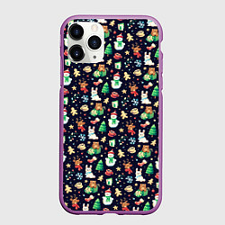 Чехол iPhone 11 Pro матовый Christmas Holiday, цвет: 3D-фиолетовый