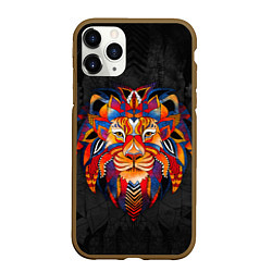 Чехол iPhone 11 Pro матовый CALM LION, цвет: 3D-коричневый