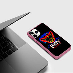 Чехол iPhone 11 Pro матовый Poppy Playtime: Huggy, цвет: 3D-малиновый — фото 2