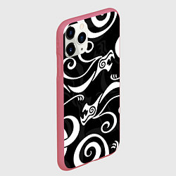 Чехол iPhone 11 Pro матовый ТАТУ ДРАКЕНА БЕЛЫЕ ДРАКОНЫ, ТОКИЙСКИЕ МСТИТЕЛИ, цвет: 3D-малиновый — фото 2