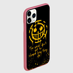 Чехол iPhone 11 Pro матовый ONE PIECE ПИРАТЫ БРЫЗГИ КРАСОК, цвет: 3D-малиновый — фото 2