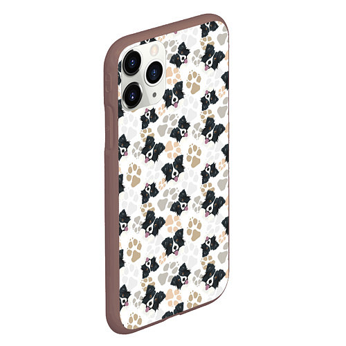 Чехол iPhone 11 Pro матовый Бордер Колли / 3D-Коричневый – фото 2