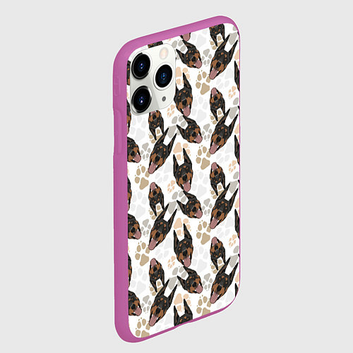 Чехол iPhone 11 Pro матовый Доберман Doberman / 3D-Фиолетовый – фото 2