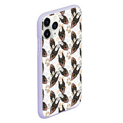 Чехол iPhone 11 Pro матовый Доберман Doberman, цвет: 3D-светло-сиреневый — фото 2