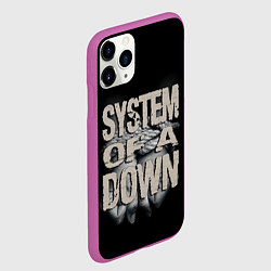 Чехол iPhone 11 Pro матовый System of a Down, цвет: 3D-фиолетовый — фото 2