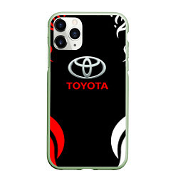 Чехол iPhone 11 Pro матовый Автомобиль Toyota, цвет: 3D-салатовый