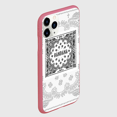 Чехол iPhone 11 Pro матовый Big Baby Tape x Kizaru BANDANA Бандана Кизару Тейп / 3D-Малиновый – фото 2