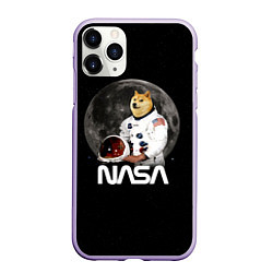 Чехол iPhone 11 Pro матовый Доги Космонавт Мем Наса Doge