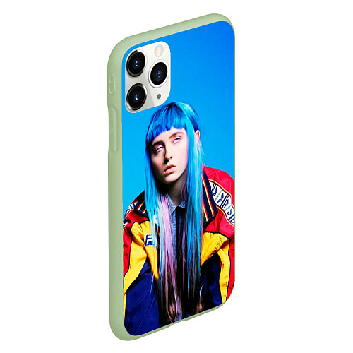 Чехол iPhone 11 Pro матовый Анишко на стиле / 3D-Салатовый – фото 2