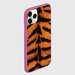 Чехол iPhone 11 Pro матовый ТИГРИНАЯ ШКУРА, цвет: 3D-фиолетовый — фото 2