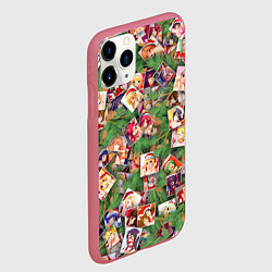 Чехол iPhone 11 Pro матовый Ахегао С новым годом, цвет: 3D-малиновый — фото 2