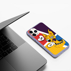 Чехол iPhone 11 Pro матовый Comics Пес Dog Love Yes, цвет: 3D-светло-сиреневый — фото 2