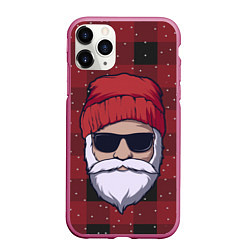 Чехол iPhone 11 Pro матовый SANTA HIPSTER САНТА ХИПСТЕР, цвет: 3D-малиновый