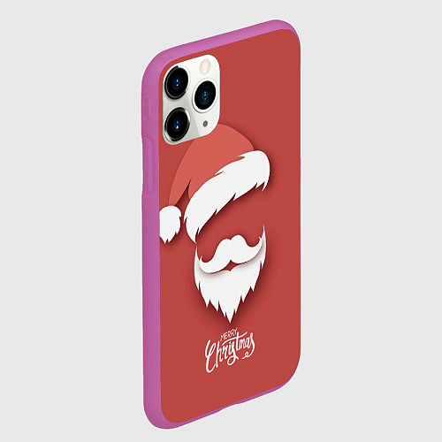 Чехол iPhone 11 Pro матовый Merry Christmas Счастливого Рождества / 3D-Фиолетовый – фото 2