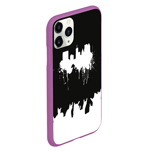 Чехол iPhone 11 Pro матовый Black sity Город тьмы ART 2 / 3D-Фиолетовый – фото 2