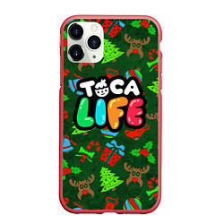 Чехол iPhone 11 Pro матовый Toca Boca New Year, цвет: 3D-красный