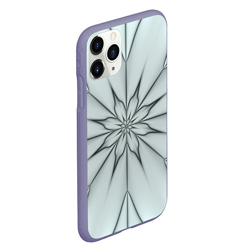 Чехол iPhone 11 Pro матовый Абстрактный цветок Серо-голубой 1-30 / 3D-Серый – фото 2