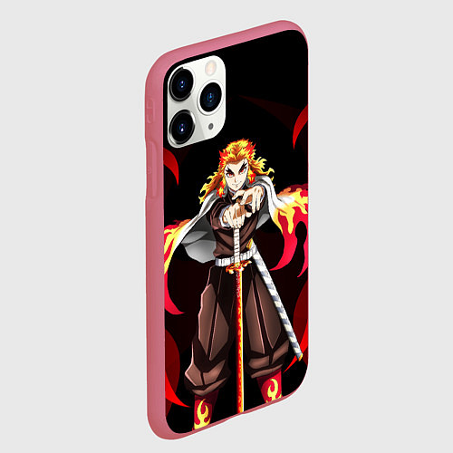 Чехол iPhone 11 Pro матовый РЕГНОКУ КЛИНОК ДЕМОНОВ KNY / 3D-Малиновый – фото 2