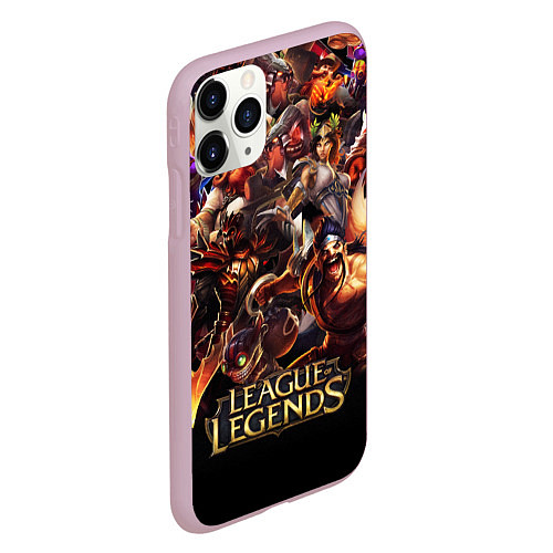 Чехол iPhone 11 Pro матовый LEAGUE OF LEGENDS НЕОН БРЫЗГИ КРАСОК / 3D-Розовый – фото 2