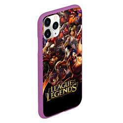 Чехол iPhone 11 Pro матовый LEAGUE OF LEGENDS НЕОН БРЫЗГИ КРАСОК, цвет: 3D-фиолетовый — фото 2