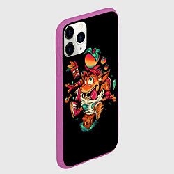 Чехол iPhone 11 Pro матовый CRASH BANDICOOT ЛИС, цвет: 3D-фиолетовый — фото 2