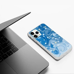 Чехол iPhone 11 Pro матовый Голубая метелица, цвет: 3D-белый — фото 2