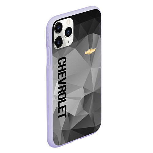 Чехол iPhone 11 Pro матовый Chevrolet Geometry / 3D-Светло-сиреневый – фото 2