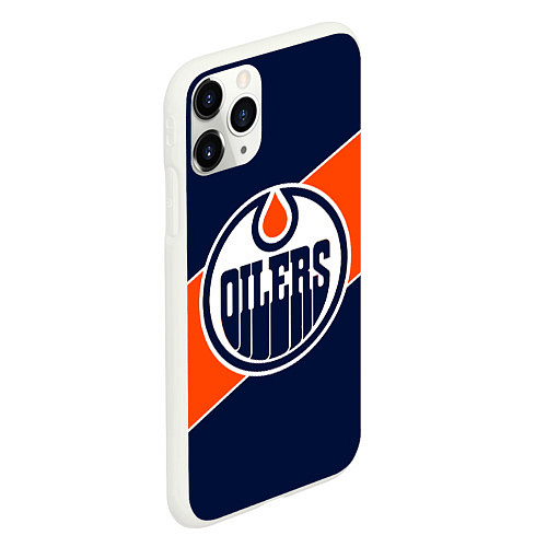 Чехол iPhone 11 Pro матовый Эдмонтон Ойлерз Edmonton Oilers NHL / 3D-Белый – фото 2
