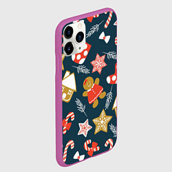 Чехол iPhone 11 Pro матовый Merry Christmas!!!, цвет: 3D-фиолетовый — фото 2