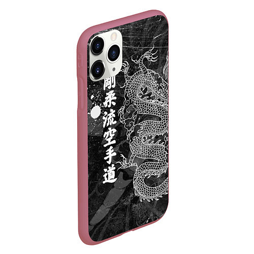 Чехол iPhone 11 Pro матовый Токийский Дракон Иероглифы Dragon Japan / 3D-Малиновый – фото 2