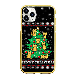 Чехол iPhone 11 Pro матовый MEOWY CHRISTMAS 2022, цвет: 3D-желтый