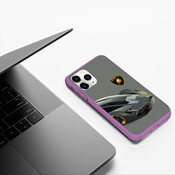 Чехол iPhone 11 Pro матовый Lamborghini concept 2020, цвет: 3D-фиолетовый — фото 2