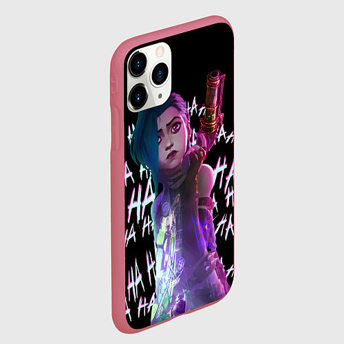 Чехол iPhone 11 Pro матовый Jinx Arcane / 3D-Малиновый – фото 2