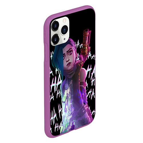 Чехол iPhone 11 Pro матовый Jinx Arcane / 3D-Фиолетовый – фото 2