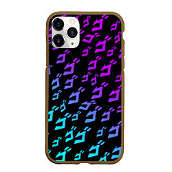 Чехол iPhone 11 Pro матовый JOJOS BIZARRE ADVENTURE NEON PATTERN НЕОН УЗОР